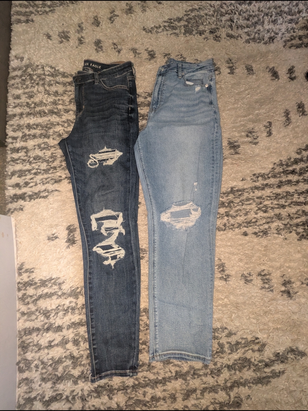 American Eagle Outfitters Distressed Dark Wash and Light Wash Women’s Jeans